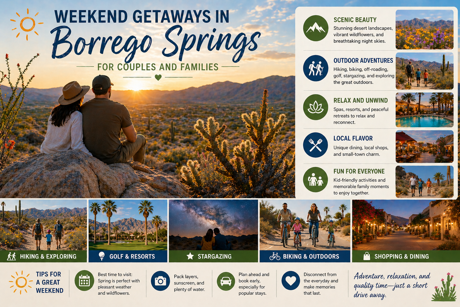Weekend Getaways in Borrego Springs for Couples and Families